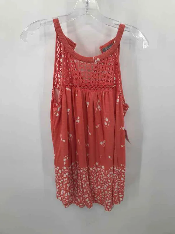 Pre-Owned Daniel Rainn Orange Size Medium Printed Tank Top adorable tank top