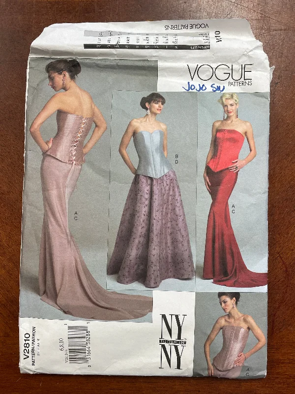 2003 Vogue 2810 Pattern - Boned Bodice and Skirt FACTORY FOLDED spandex blend skirt