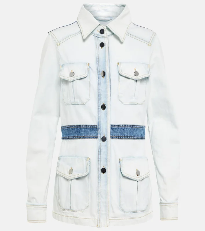 Dorothee Schumacher Denim Love patchwork denim jacket Bomber Jacket Anorak Windbreaker