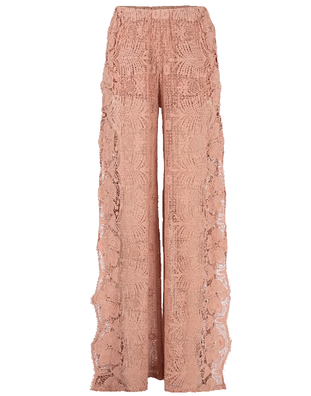 Amelie High Rise Sheer Pant Casual Plaid Pants