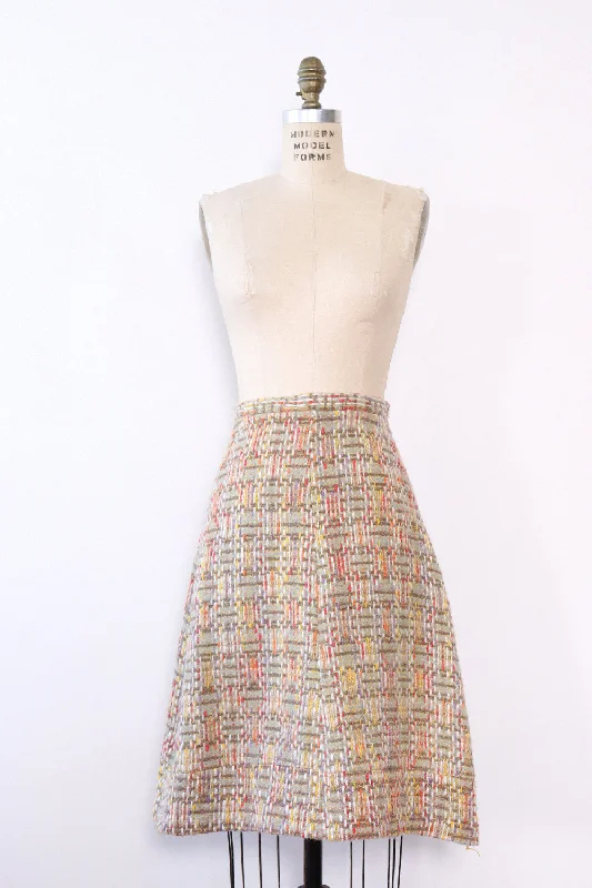 Nubby Pastel Weave Skirt S leather skirt sleek