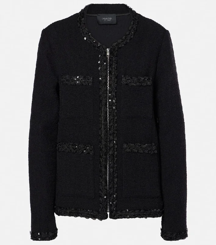 Giambattista Valli Sequined wool-blend jacket Cardigan Sweater Pullover
