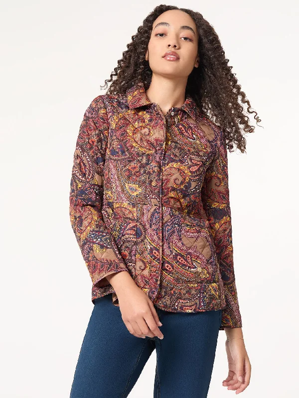 Printed Quilted Jacket Trench Coat Raincoat Waterproof Jacket