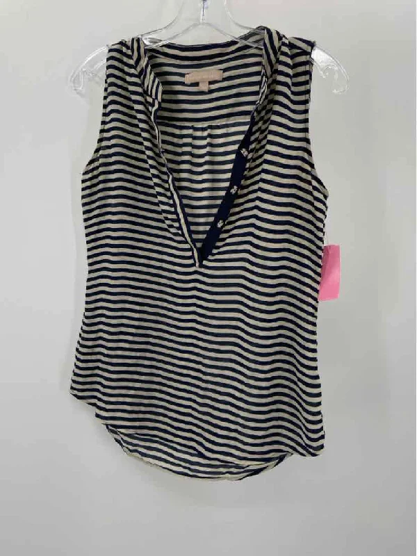 Pre-Owned Banana Republic Navy Size 4 Stripe Tank Top mint tank top