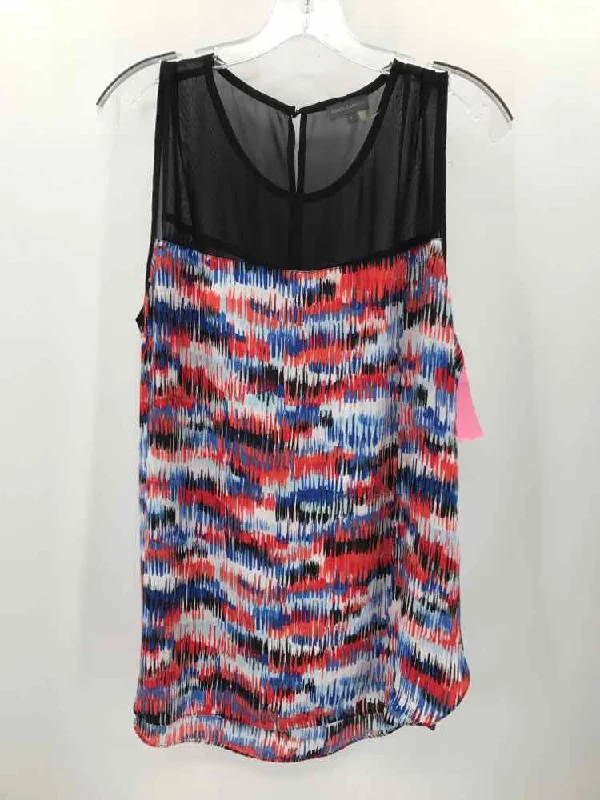 Pre-Owned Vince Camuto Blue Size Large Printed Tank Top chic tank top