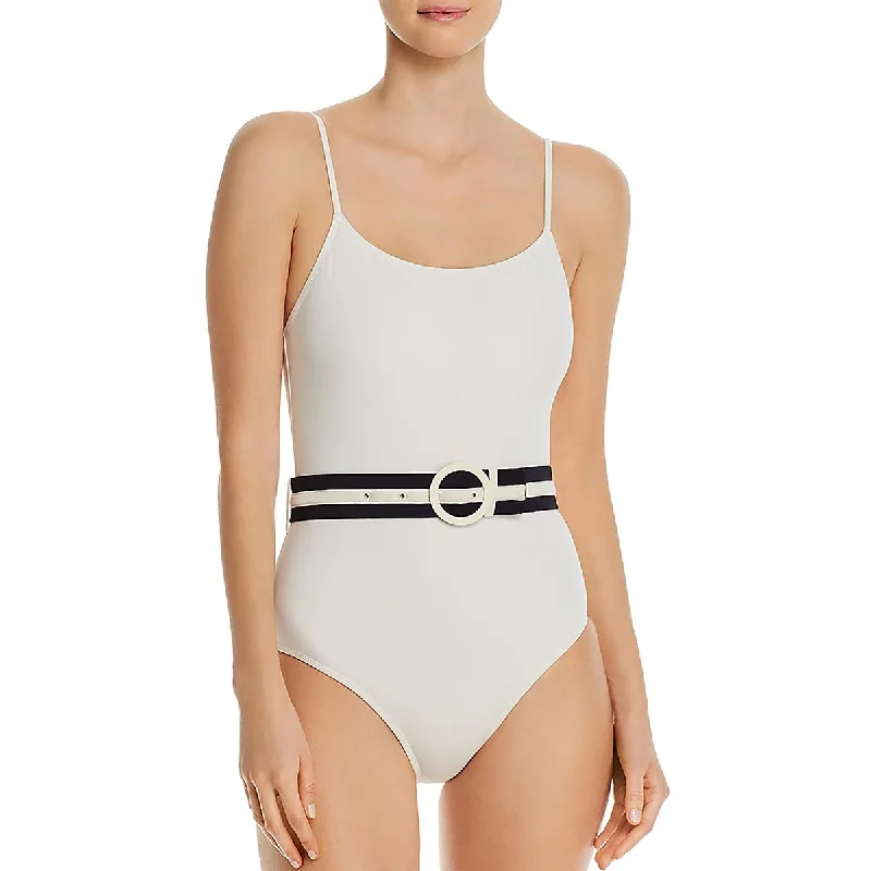 Solid & Striped Womens The Nina Belt Solid  One-Piece Swimsuit Chic Bikini Set