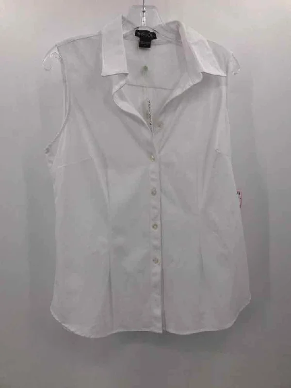 Pre-Owned Ameliora White Size Large Tank Top silver tank top