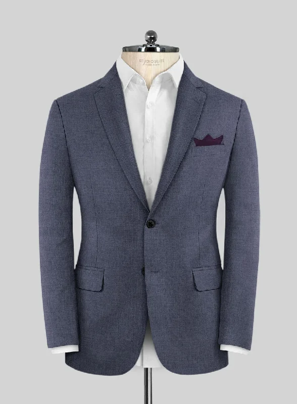 Caccioppoli Sun Dream Cobalt Blue Wool Silk Jacket Denim Jacket Leather Jacket Suede Jacket
