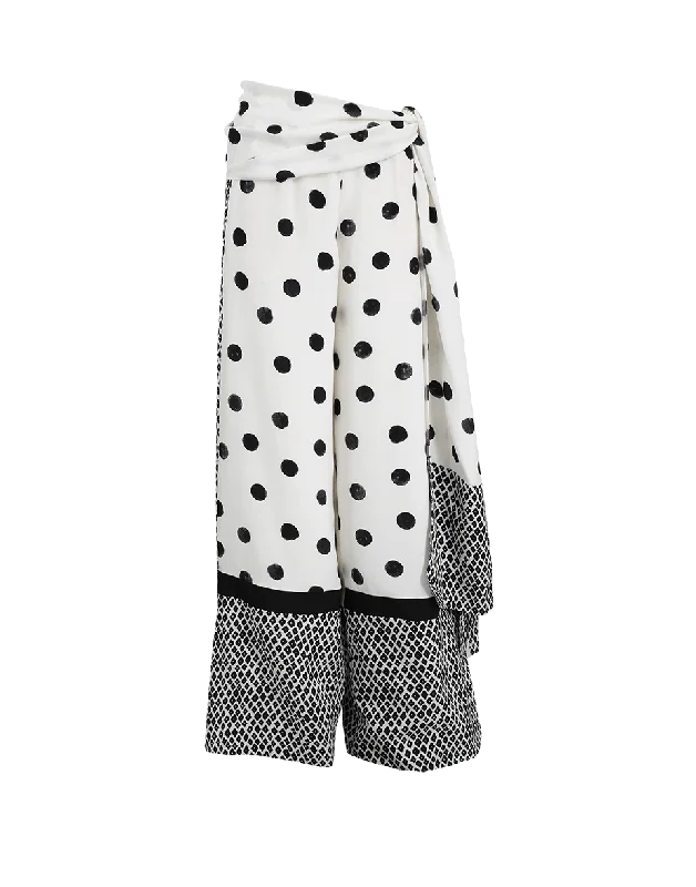 Tie Waist Dot Palazzo Pant Cozy Maternity Pants