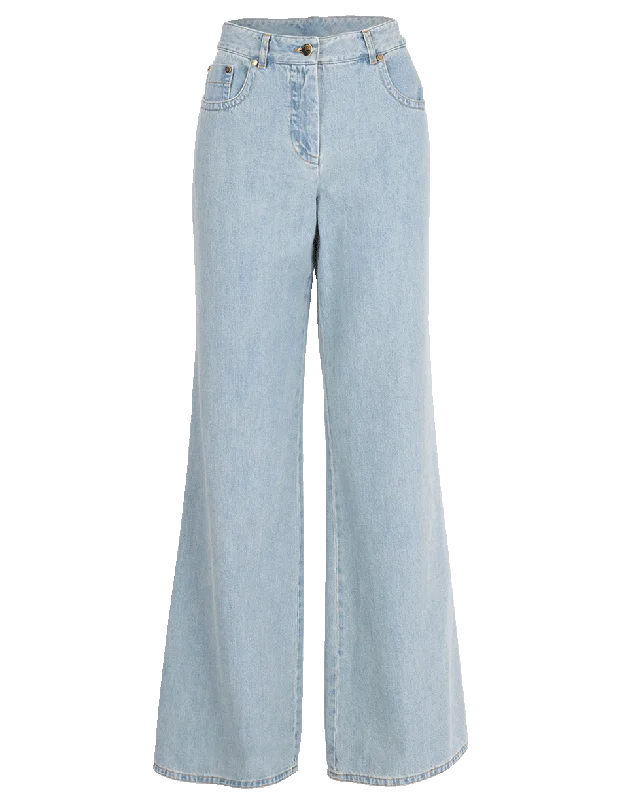 Wide Leg Denim Pant Trendy Palazzo Pants