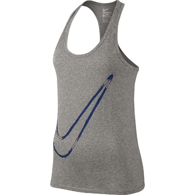Nike Women's Tank Top Athletic Grey/Blue cropped tank top