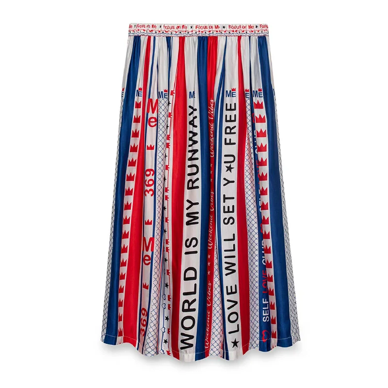 Elizabeth Printed Midi Skirt tiered skirt playful