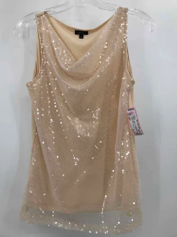 Pre-Owned Talbots Tan Size Small Tank Top sheer tank top