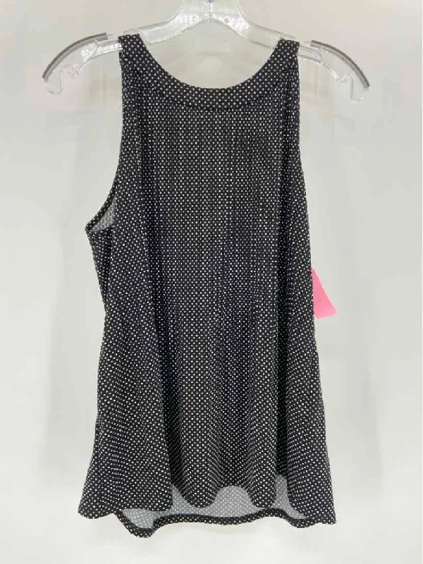 Pre-Owned Adrianna Papell Black Size Small Polka Dot Tank Top charcoal tank top