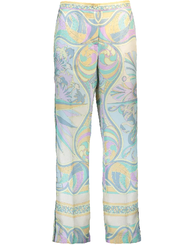 Miami Print Pant Elegant Wool Trousers