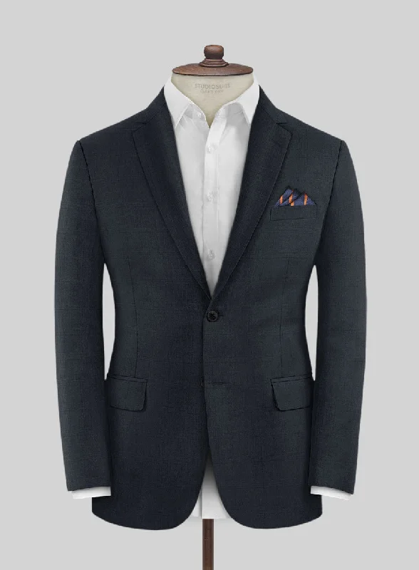 Lanificio Zegna Trofeo Malno Dark Blue Checks Wool Jacket Anorak Shell Jacket Lightweight Jacket