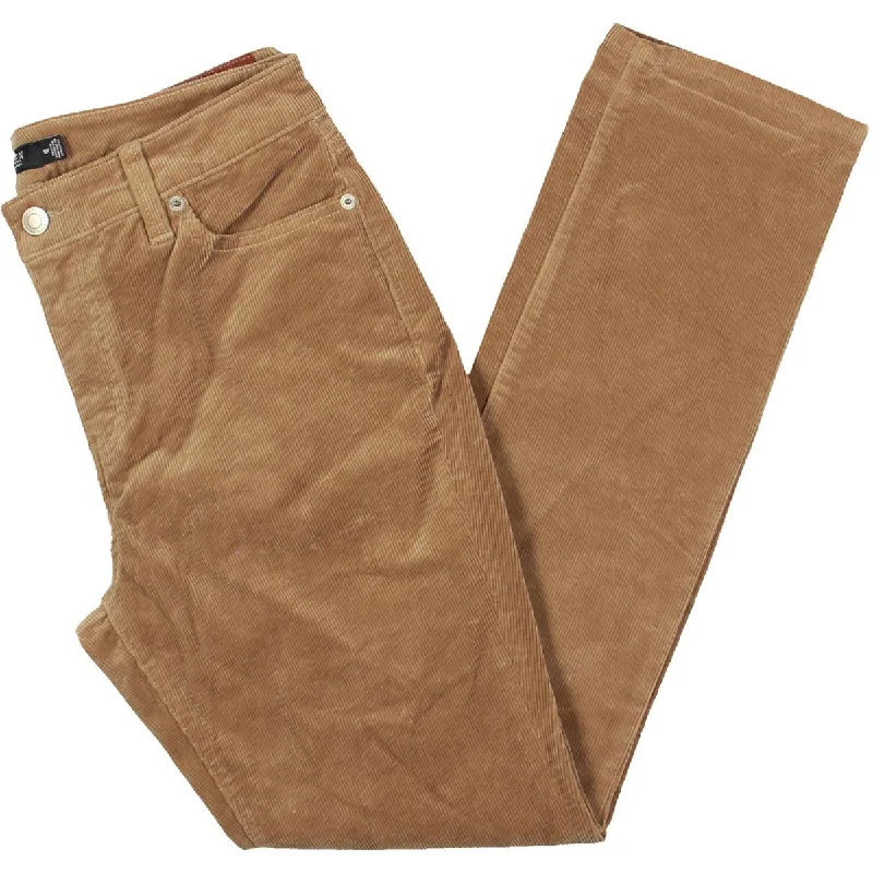 Lauren Ralph Lauren Womens Petites Solid Corduroy Straight Leg Pants Elegant High-Waist Pants