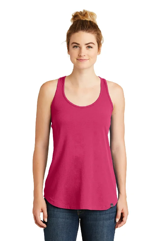 New Era Womens Heritage Tank Top - Deep Pink - Closeout cutout tank top