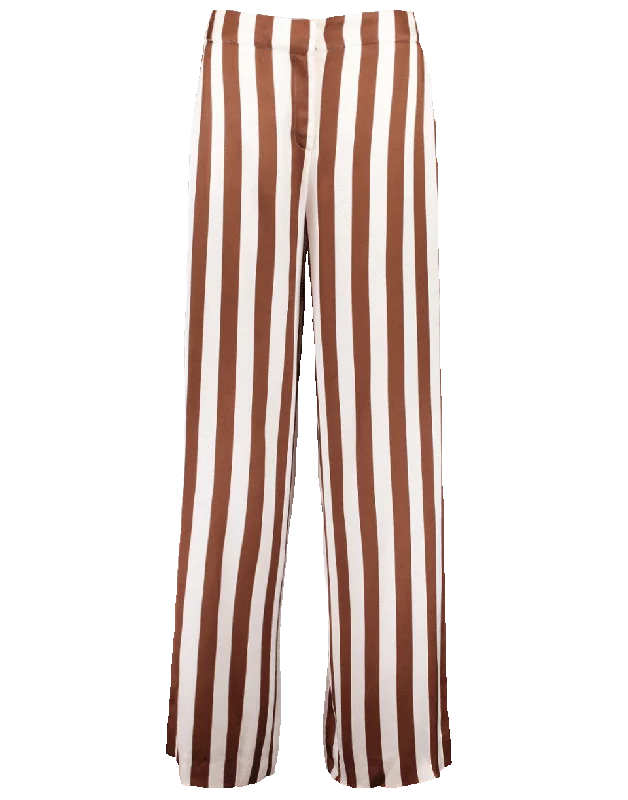 Striped Wide Leg Pant Trendy High-Waist Trousers