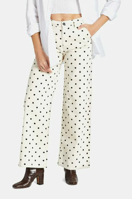 Victory Full Length Wide Leg Pant - Natural Elegant Silk Pants