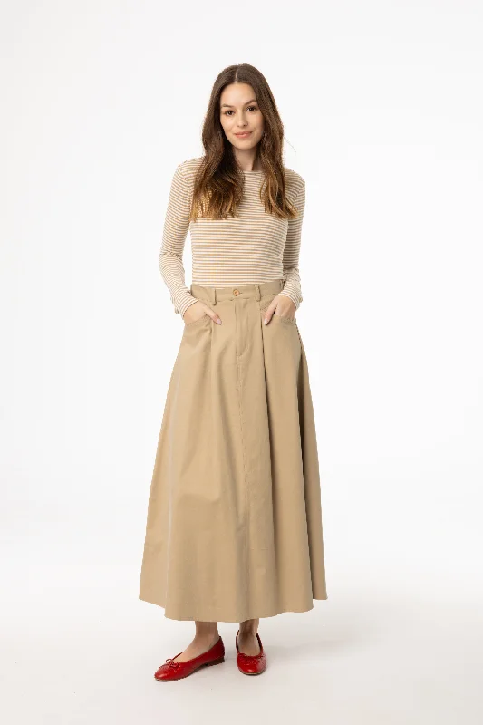 Tan Flare Cargo Maxi Skirt tulle skirt dreamy