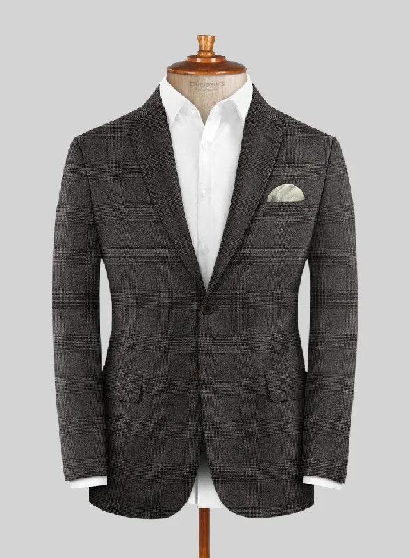 Loro Piana Enrico Wool Jacket A-Line Jacket Boat Neck Shawl Collar