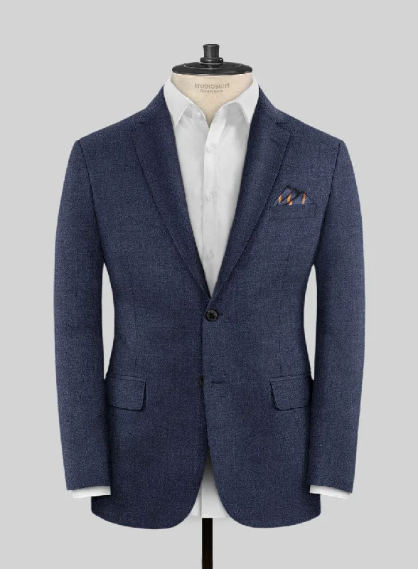 Lanificio Zegna Traveller Denim Blue Wool Jacket Wool Fabric Cashmere Fabric Tweed Fabric