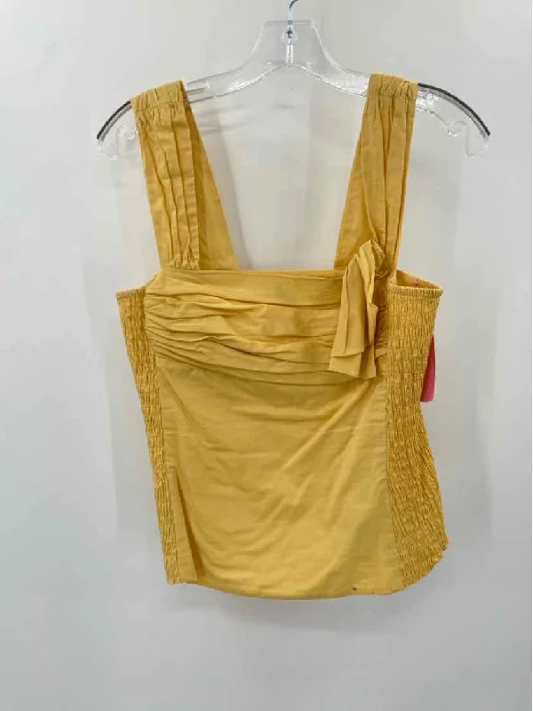 Pre-Owned Worth Yellow Size 10 Tank Top print tank top