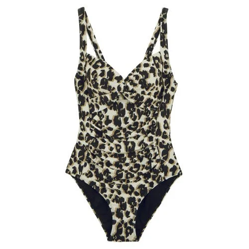 Regatta Womens/Ladies Sakari Leopard Print Tummy Control One Piece Swimsuit Summer Ready Swimsuit