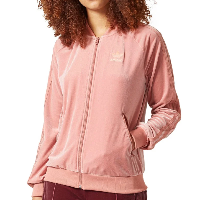 Adidas Originals Velvet Vibes SST Track Jacket Women's Raw Pink Quilted Jacket Puffer Jacket Insulated Jacket