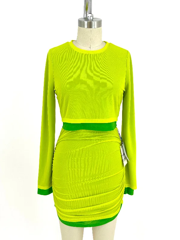 Simon Miller Mesh Lime Skirt Set cashmere skirt fine