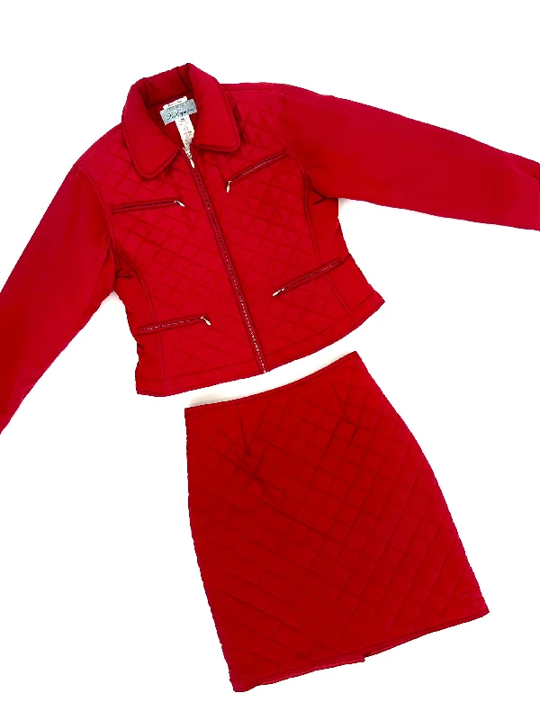 Les Copains Silk Quilted Skirt Set silk skirt smooth