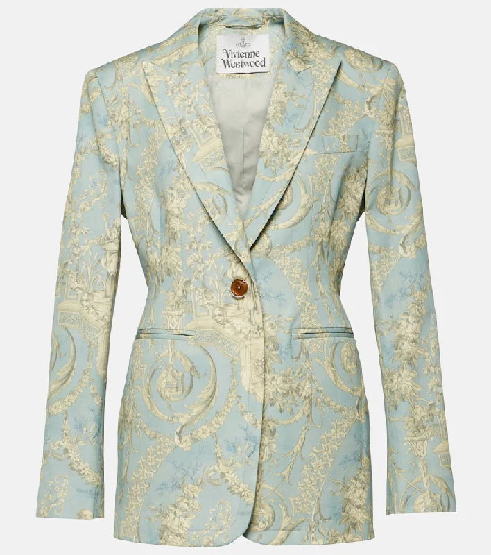 Vivienne Westwood Lauren toile de Jouy cotton jacket Wool Jacket Cashmere Jacket Tweed Jacket