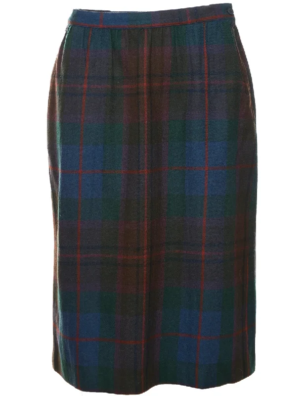Tartan Skirt - M asymmetrical skirt cut