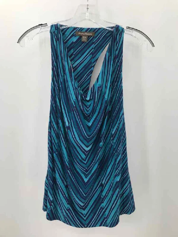 Pre-Owned Tommy Bahama Blue Size Medium Printed Tank Top high neck tank