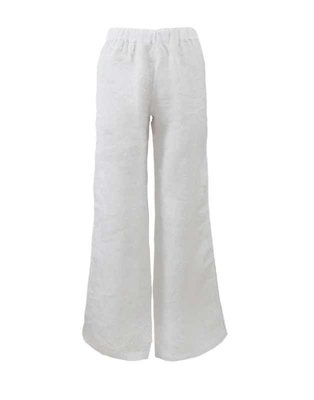 Lace Side Pull On Pant Classic Straight-Leg Pants