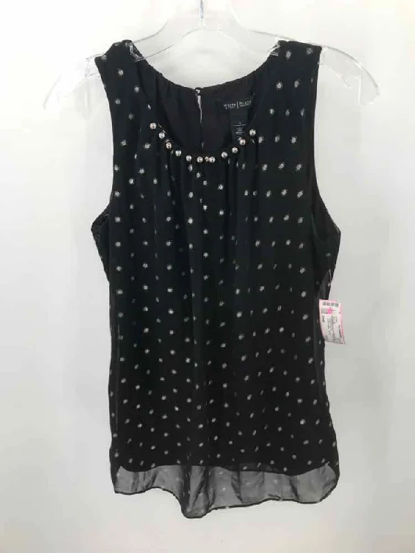 Pre-Owned WHBM Black Size Small Printed Tank Top playful tank top