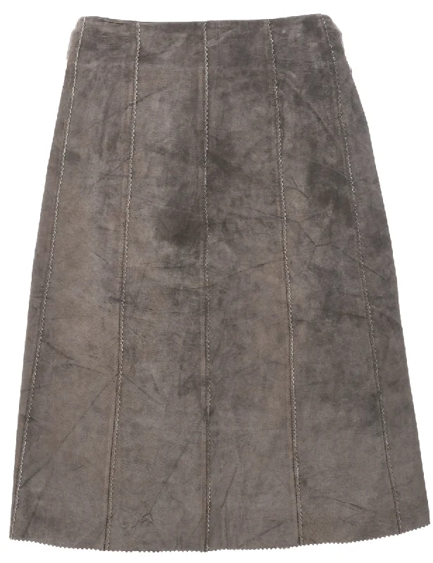 Suede A-line Skirt - M chiffon skirt airy