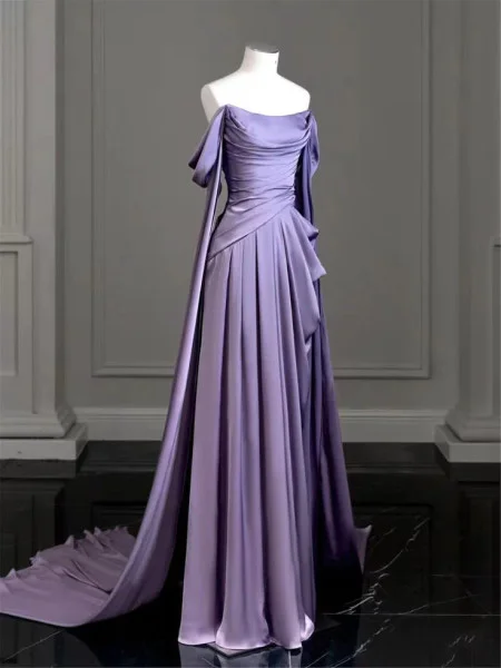 Elegant Off Shoulder A-Line Formal Long Party Dress, DP2254 Tunics Winter warm