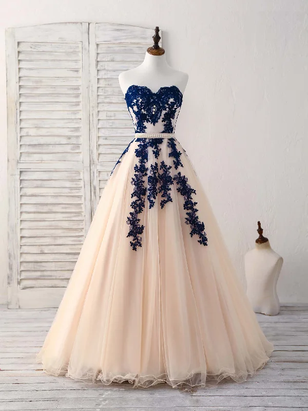 Sweetheart A-Line Tulle Appliques Formal Party Dress Bridesmaid Dress,DP1439 Tunics Polka dots