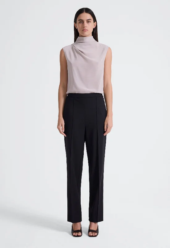 Roma Pant - Black Warm Wool Trousers
