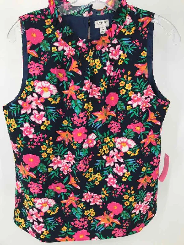 Pre-Owned J Crew Navy Size Small Floral Tank Top vintage tank top