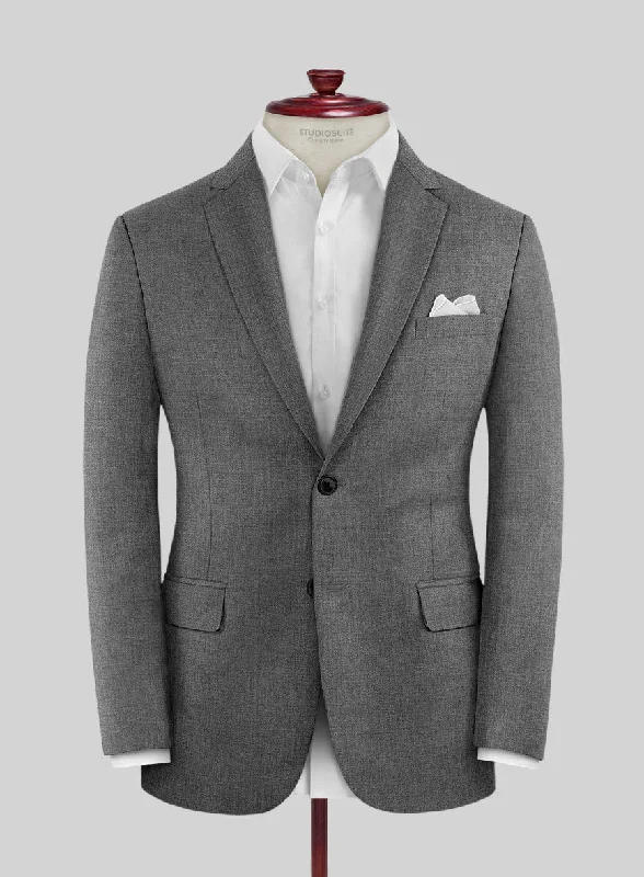 Fresco Gray Wool Jacket Tiered Jacket Buttoned Jacket Zippered Jacket