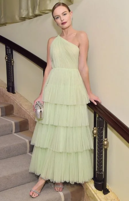 Light Sage One Shoulder A-line Tulle Layers Long Party Dress,DP1779 Tunics Corduroy durable