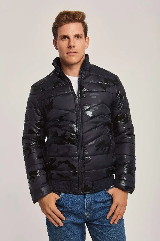 Men Regular Fit Jacket - Blue Appliqued Jacket Beaded Jacket Sequined Jacket