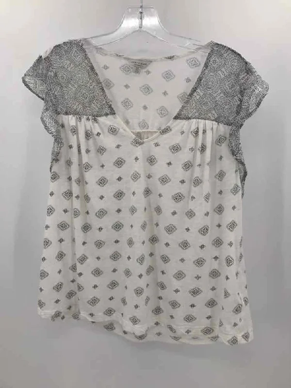 Pre-Owned Lucky Brand White Size Large Printed Tank Top trendy tank top