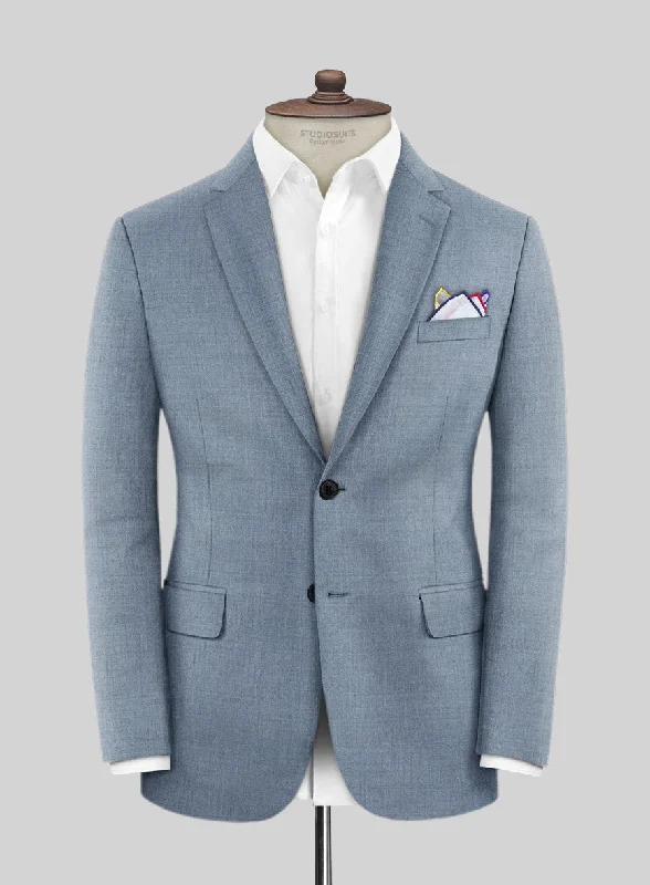 Lanificio Zegna Trofeo Jordy Blue Wool Jacket Oversized Jacket Tailored Jacket Straight Jacket