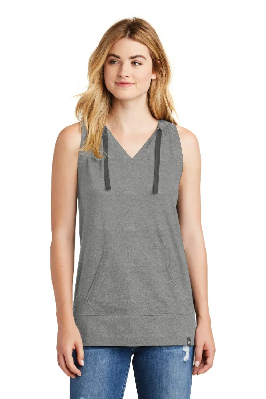 New Era Womens Heritage Hooded Tank Top - Heather Shadow Grey bronze tank top