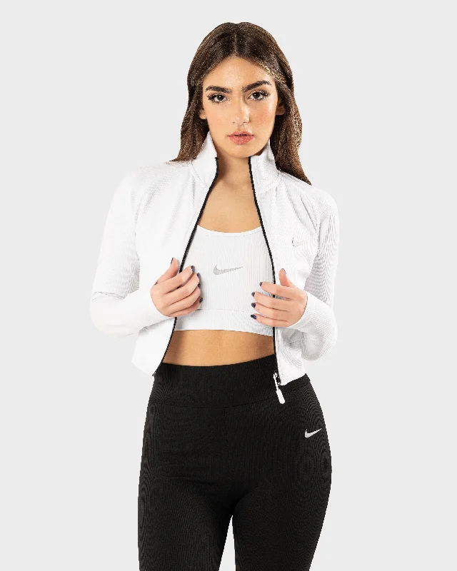 NIKE FIGURE CROPPED JACKET Chenille Fabric Brocade Fabric Lace Fabric