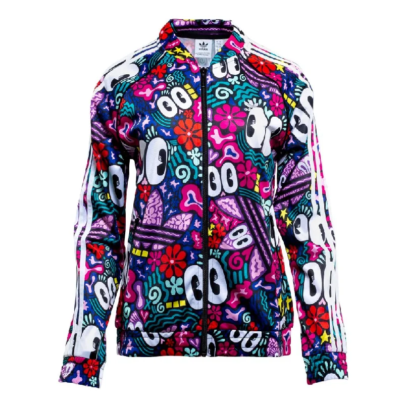 Adidas x "Hattie Stewart" Women's SST Track Jacket Multicolor Faux Fur Jacket Real Fur Jacket Shearling Jacket